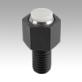 Dispositivos de apoio com esfera autoalinhante, reguláveis, com O-ring e elementos de encaixe substituíveis, forma K, elemento de encaixe de POM (Poliacetal) plano e com face lisa