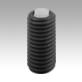 Dispositivos de apoio com esfera autoalinhante, reguláveis, com O-ring e sextavado interno, forma K, esfera de POM (Poliacetal) plana e com face lisa