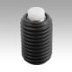 Dispositivos de apoio com esfera autoalinhante, reguláveis, com O-ring, elementos de encaixe substituíveis e sextavado interno, forma K, elemento de encaixe de POM (Poliacetal) plano e com face lisa