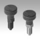 Indexing plungers, steel or stainless steel with status sensor and plastic mushroom grip