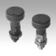 Indexing plungers, steel or stainless steel with status sensor, plastic mushroom grip and locknut