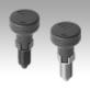 Indexing plungers, steel or stainless steel with status sensor, plastic mushroom grip and locking slot