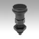 Indexing plungers, steel or stainless steel with plastic mushroom grip and cap, no locking slot, with locknut