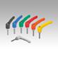 Clamping levers, plastic with external thread, threaded insert stainless steel