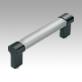 Tubular handles, aluminium with aluminium grip legs, Form B