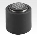 Dispositivos de apoio com esfera autoalinhante com O-ring e elementos de encaixe substituíveis, forma M, encaixe "Gripper" plano e com face recartilhada de metal duro