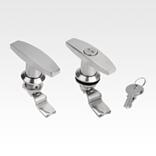 Chave fecho de aço inoxidável com manípulo em T 1.4401, com travamento, diâmetro da carcaça de 32 mm
