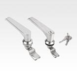 Fechos lingueta de aço inoxidável com manípulo em L 1.4401, com travamento, diâmetro da carcaça de 32 mm