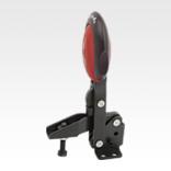 Grampo rápido vertical com trava de segurança, base horizontal e eixo de aperto regulável