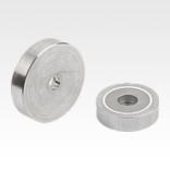 Magnete mit Zylinderbohrung (Flachgreifer) aus SmCo mit Edelstahlgehäuse