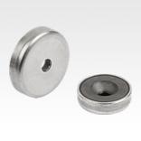 Magnete mit Senkbohrung (Flachgreifer) aus Hartferrit mit Edelstahlgehäuse