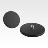 Magnete mit Gewindebuchse (Flachgreifer) aus NdFeB, mit Gummischutzmantel
