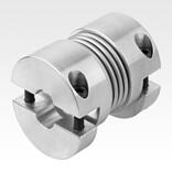 Acoplamentos sanfonados de metal com cubo de aperto removível