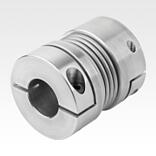Acoplamentos sanfonados de metal com cubo de aperto