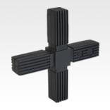 Conector de encaixe cruzado para tubos quadrados