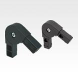 Conector de encaixe articulado para tubos quadrados