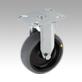 Steel plate fixed castors, electrically conductive with rubber tread, heavy duty version