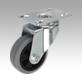 Steel plate swivel castors with standard solid rubber tyres, heavy duty version