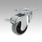 Steel plate swivel castors with stop-fix, standard solid rubber tyres, heavy duty version
