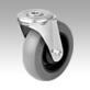 Steel plate swivel castors with bolt hole, without locking system, with soft rubber tyres