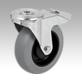 Steel plate swivel castor with bolt hole, with stop fix, with soft rubber tyres
