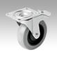 Steel plate swivel castors with stop-fix and soft rubber tyres