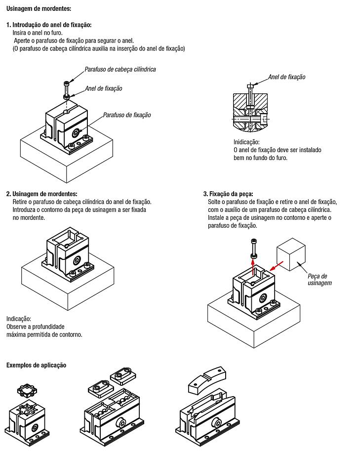 Grampo para fixação multiforme quadrado