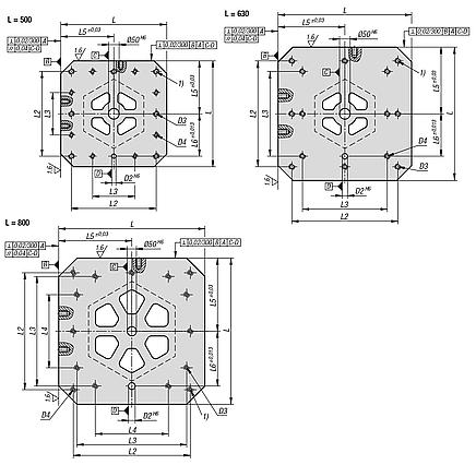 Colunas de fixação hexagonal de ferro fundido cinzento com superfícies de fixação pré-usinadas