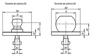 Conjunto de fixação para ranhura em T para o estabilizador de peças de usinagem