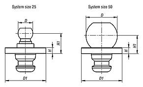 Fastening set for Zero Point Clamping Technology workpiece stabiliser