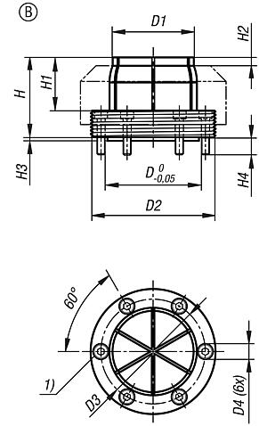Grampo de fixação multiforme para fixação externa, forma B