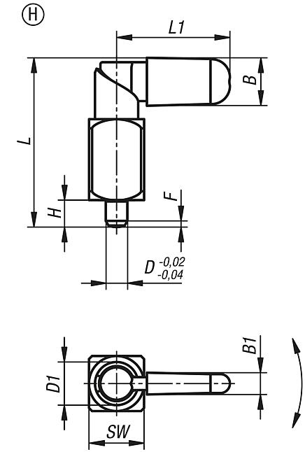Parafuso de travamento de aço inoxidável com perfil quadrado, forma H, com tampa de revestimento da trava
