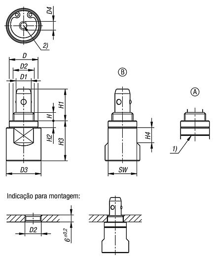 Cilindro posicionador, aço pneumático