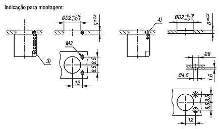 Dispositivos de posicionamento com flange de aço inoxidável pneumáticos