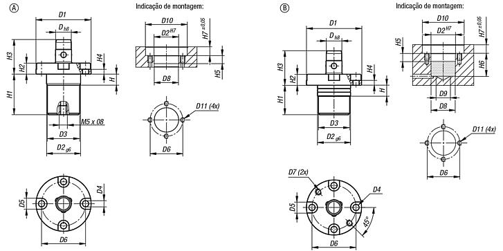 Cilindro posicionador pneumático