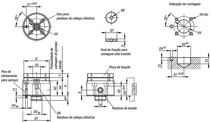 Grampo para fixação multiforme