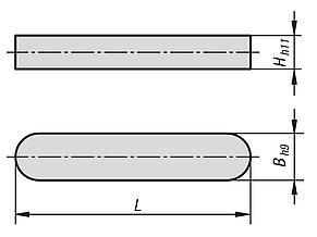 Chaveta paralela DIN 6885 A