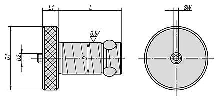 Cilindro posicionador Ball Lock de aço inoxidável