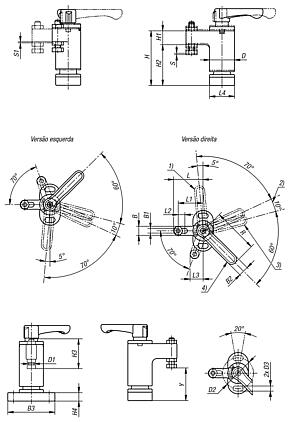 Minigrampos giratórios com função de engate