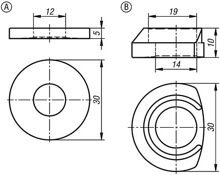 Anel de fixação para pinos de fixação flexíveis