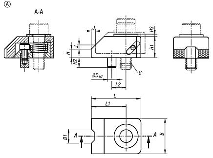 Grampo de fixação baixa forma A