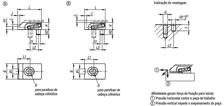 Grampo de fixação de peças planas