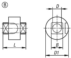 Buchas para linguetas de zinco forma B