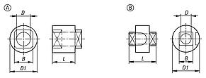 Buchas para linguetas de zinco