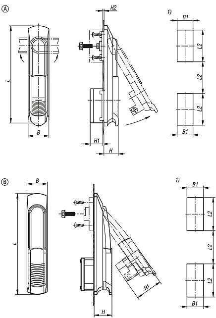 Alavanca giratória de plástico
