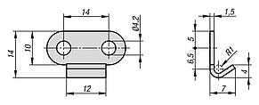 Catch plates for latches with spring clip for up to 1300N