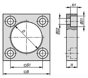 Flange roscado de alumínio