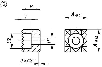 Grippers quadrados forma C