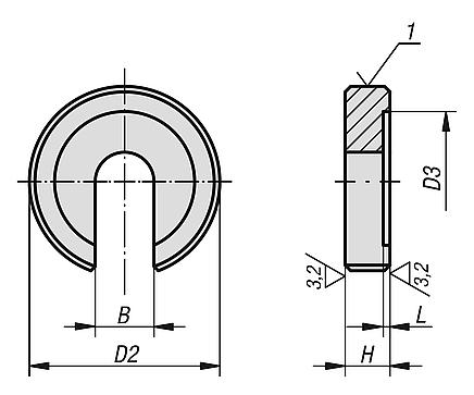 Arruelas para dispositivos DIN 6372 ampliada