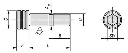 Parafusos de ajuste forma B